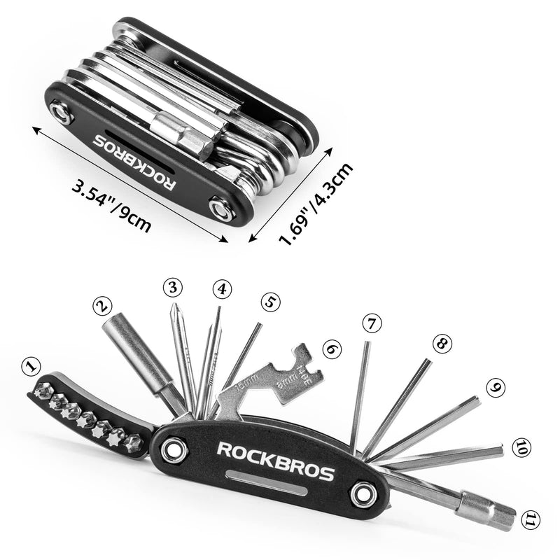 Load image into Gallery viewer, ROCKBROS Bike Foldable Repair Kit 16-in-1 Multi-Function Portable Allen Wrench and Tire Lever
