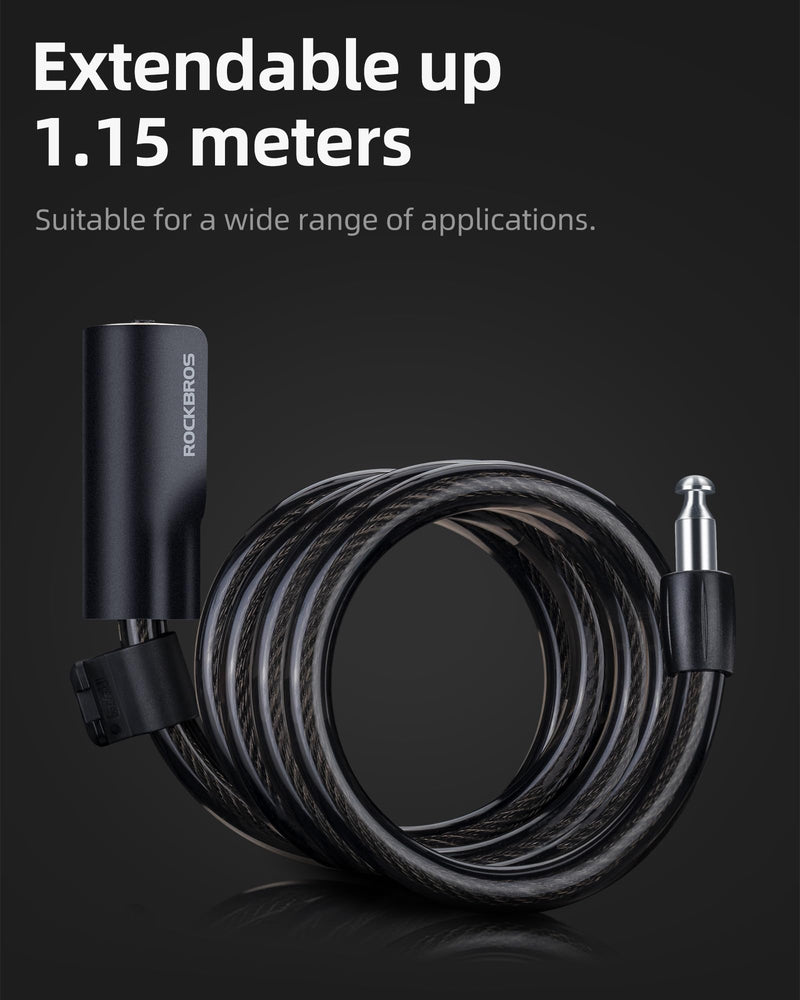 Load image into Gallery viewer, ROCKRBOS Bike Cable Lock with Key, ABS Lock Shell, 2 Keys &amp; 1 Mount Bracket
