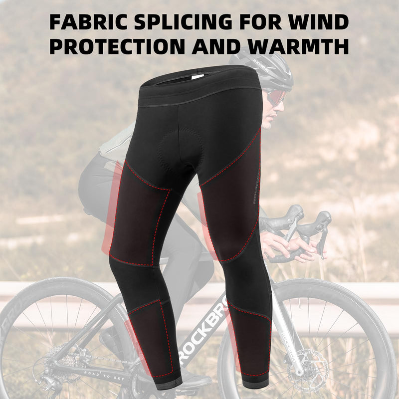 Load image into Gallery viewer, ROCKBROS Men’s Winter Cycling Pants 4D padded, windproof fleece, thermal bike leggings for outdoor riding
