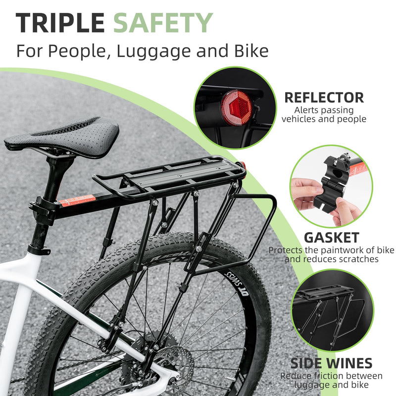 Load image into Gallery viewer, ROCKBROS Quick Release Rear Bike Cargo Rack, 55LB Capacity for 26”-29” MTB  E-Bikes
