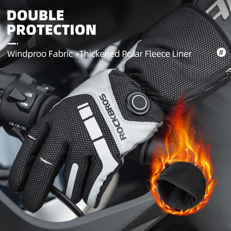 Load image into Gallery viewer, ROCKBROS Rechargeable Heated Gloves 4000mAh Touchscreen Windproof Thermal
