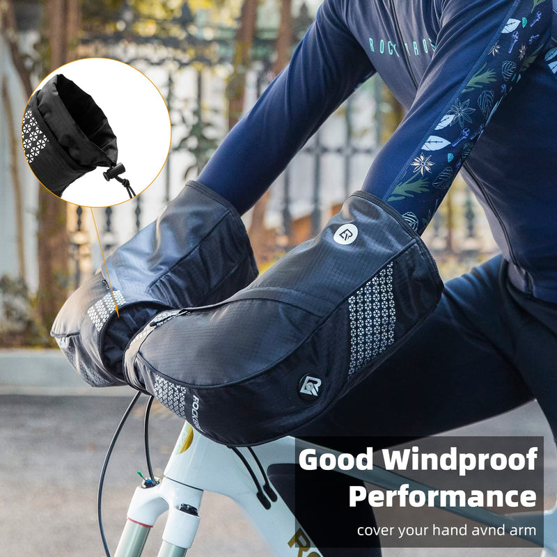 Load image into Gallery viewer, ROCKBROS Thinsulate Thermal Bike Handlebar Mittens - Cold Weather Pogies Cover Gloves
