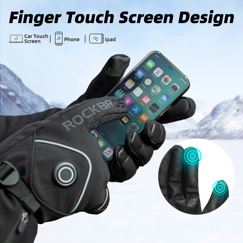Load image into Gallery viewer, ROCKBROS Heated Gloves, Rechargeable Winter Touchscreen Gloves for Cycling, Skiing, Motorcycling
