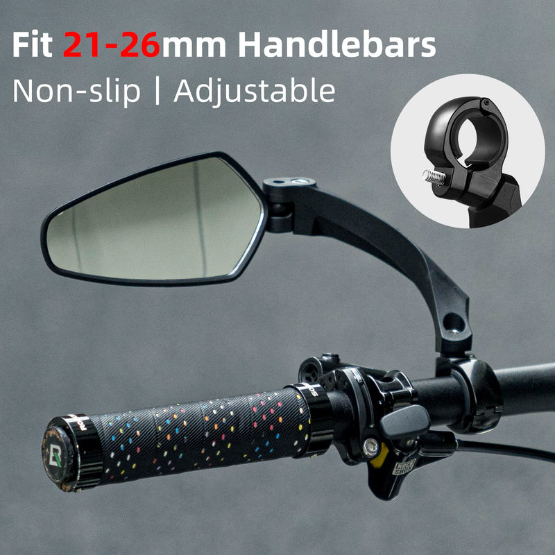 Load image into Gallery viewer, ROCKBROS Bike Handlebar Rear View Mirror with HD Anti-Glare Glass
