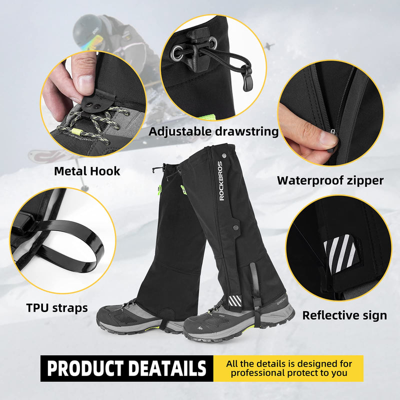 Load image into Gallery viewer, ROCKBROS Snow Boot Leg Gaiters, Waterproof Hiking Gaiters for Winter Sports and Snow Shoes
