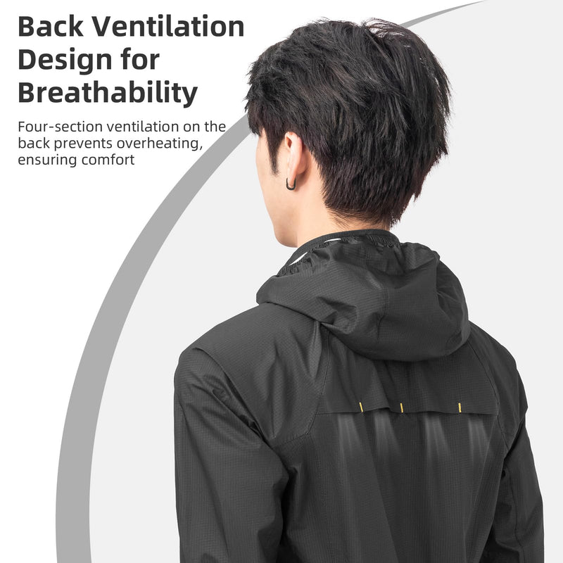 Load image into Gallery viewer, ROCKBROS Men's Waterproof Cycling Rain Jacket with Hood, Lightweight Reflective
