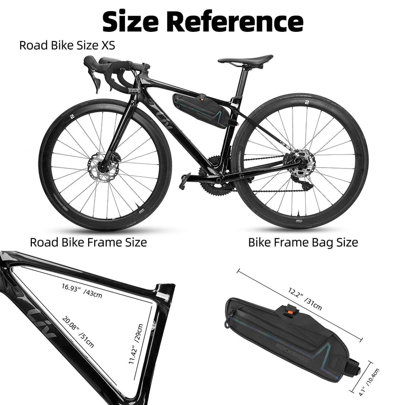 Load image into Gallery viewer, ROCKBROS Water Resistant Bike Triangle Frame Bag, Colorful Reflective 1.5L
