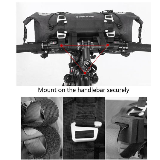 ROCKBROS 12L-20L Waterproof Bikepacking Handlebar Bags with 2 Dry Packs for Bikes