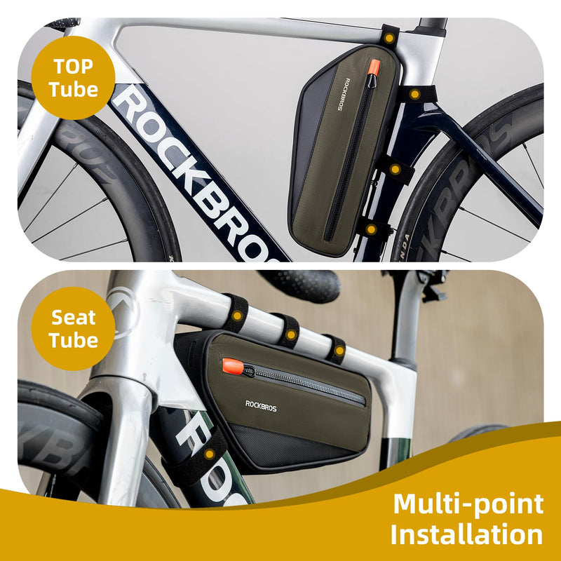 Load image into Gallery viewer, ROCKBROS Bike Frame Bag Bike Handlebar Bag Bike Bag with Large Opening Zippers 1.5L
