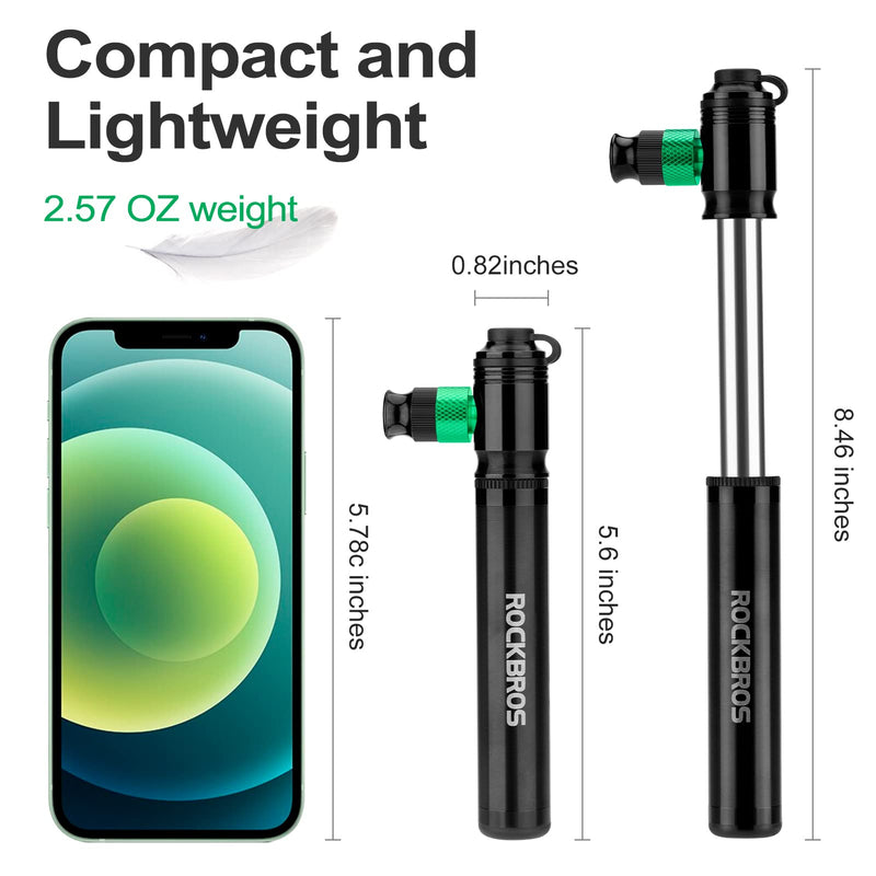 Load image into Gallery viewer, ROCKBROS Mini Hand Bike Tire Pump Dual Mode CO2 or Manual 110PSI
