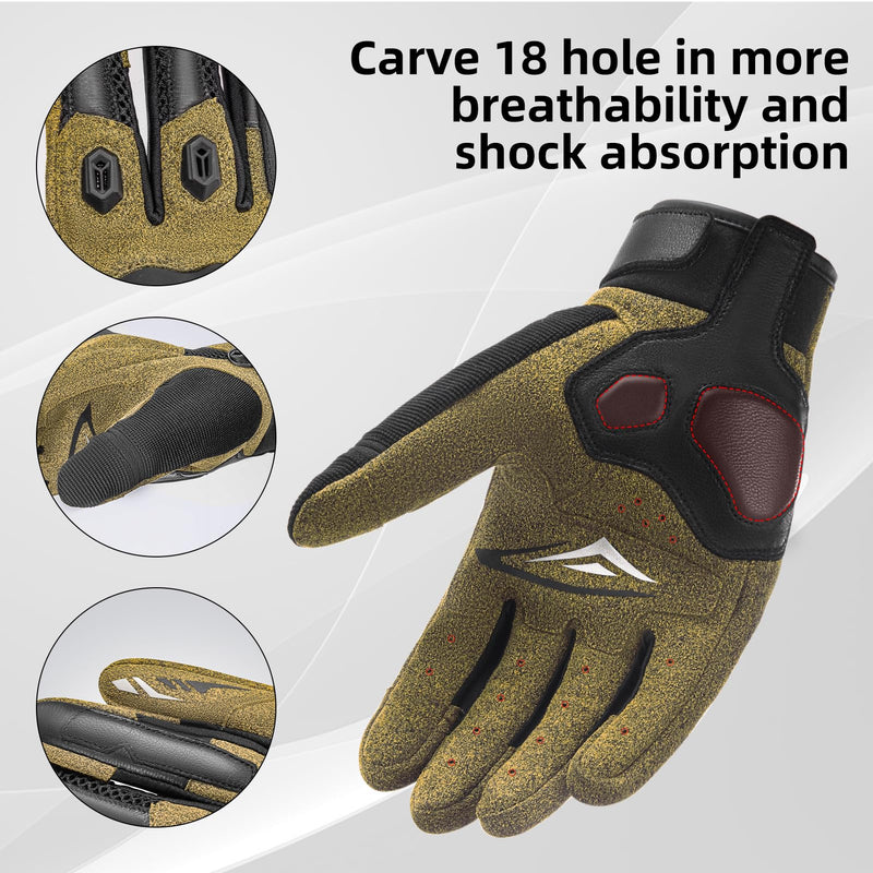 Load image into Gallery viewer, ROCKBROS Touchscreen Motorcycle Gloves, Full Finger Gear with Hard Carbon Fiber Shell
