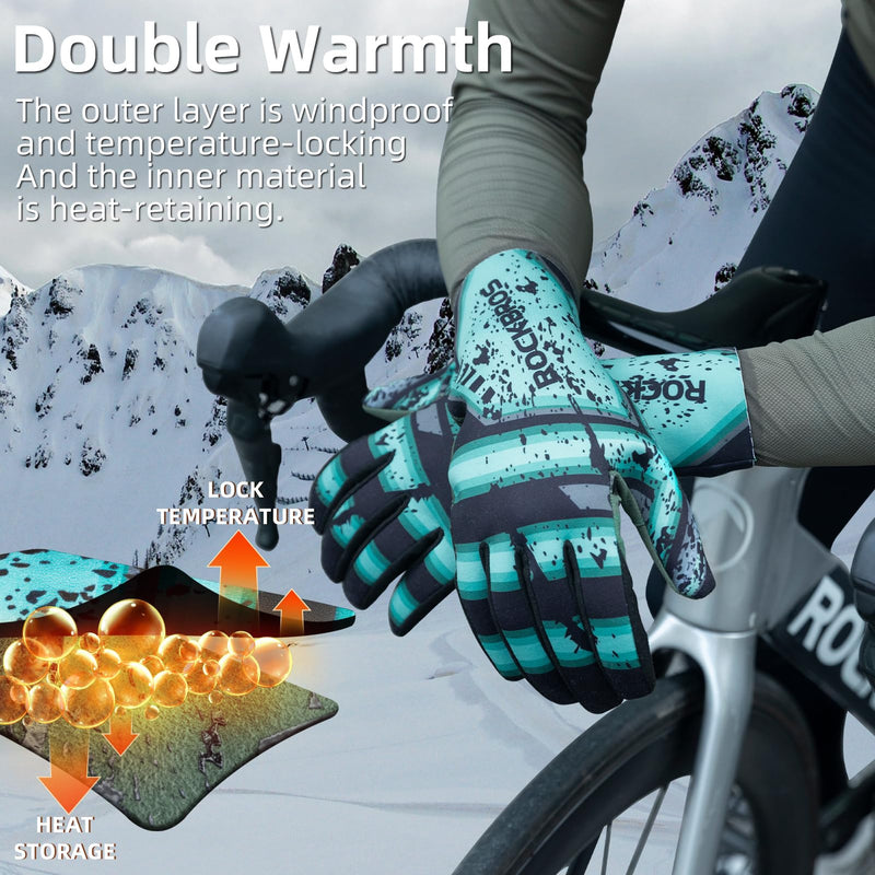 Load image into Gallery viewer, ROCKBROS Winter Cycling Gloves Men’s Thermal Windproof Full Finger MTB Gloves
