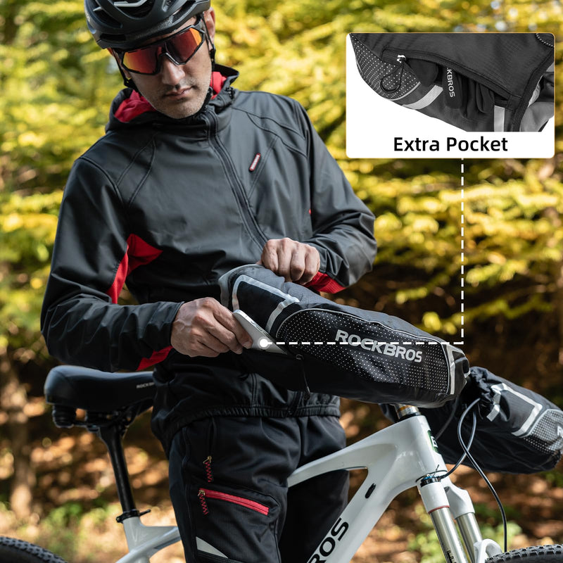 Load image into Gallery viewer, ROCKBROS Winter Handlebar Mittens - Extreme Cold Weather MTB Fat Bike Pogies
