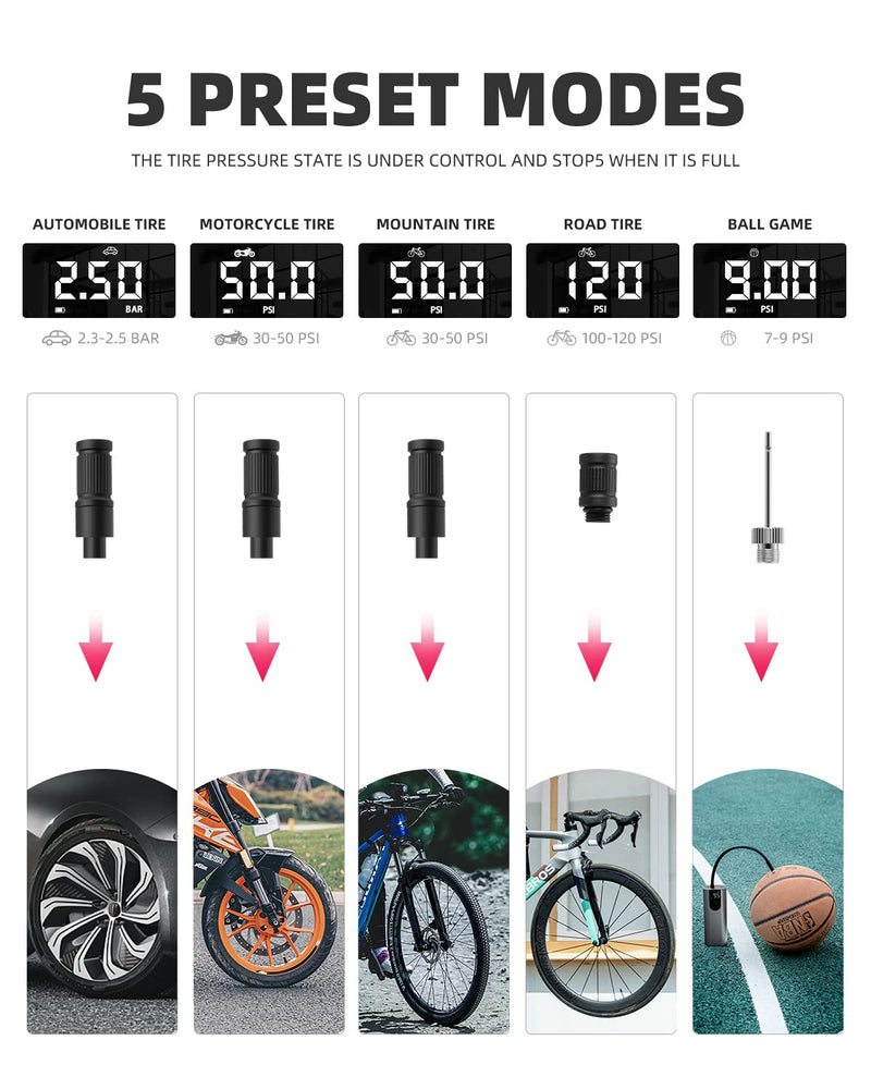 Load image into Gallery viewer, ROCKBROS A8 Mini Electric Air Bike Tire Pump 150PSl 2*2600mAh

