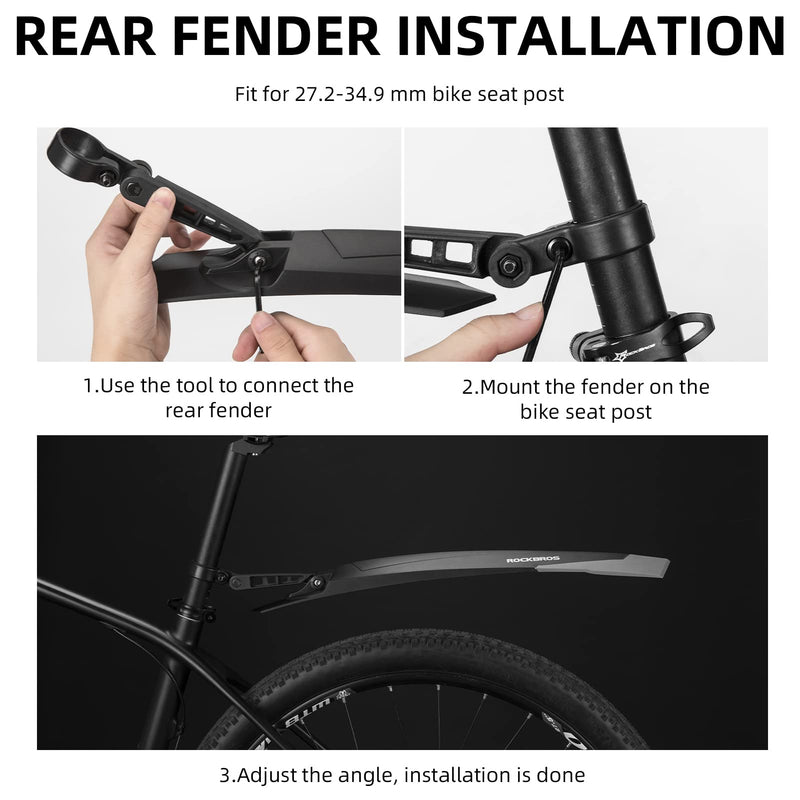 Load image into Gallery viewer, ROCKBROS Bike Adjustable MTB Mudguard Front/Rear Cycling Fender Bike Guards
