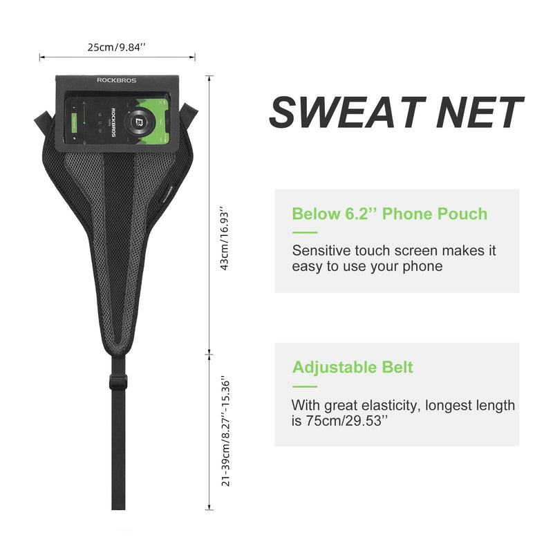 Load image into Gallery viewer, ROCKBROS Bike Sweat Guard Bicycle Trainer Sweat Net with Phone Pouch below 6.2’’
