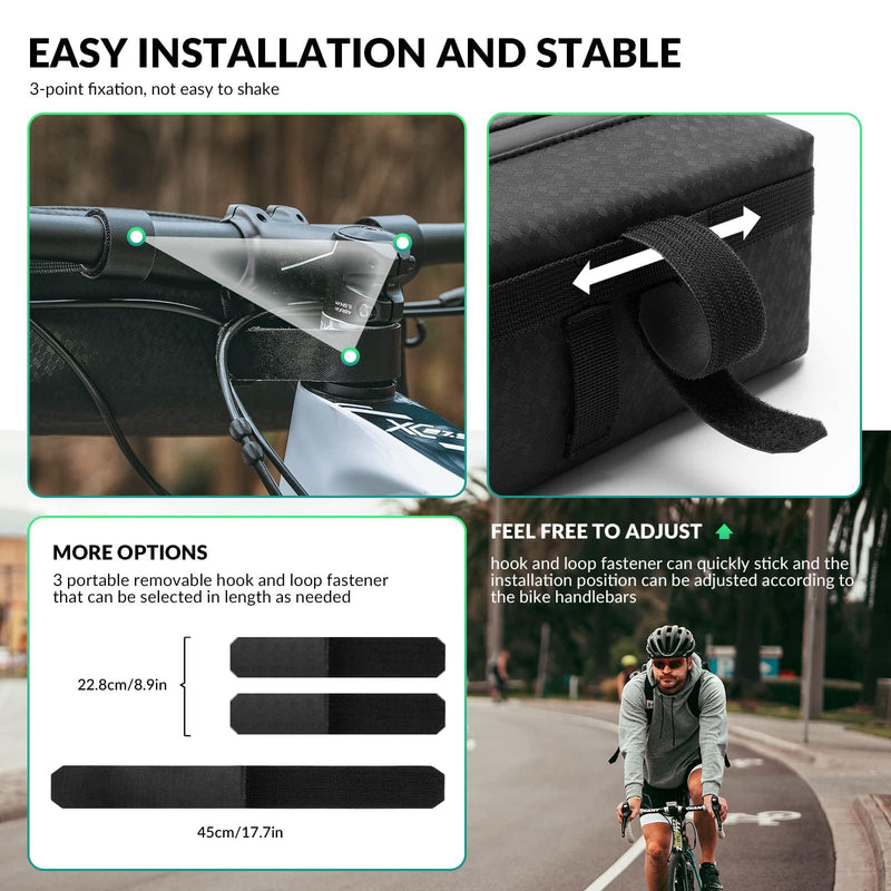 Load image into Gallery viewer, ROCKBROS Waterproof Bike Handlebar Bag Front Frame Storage Bag with Shoulder Strap
