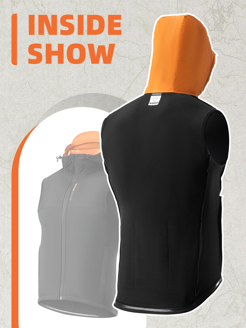 Load image into Gallery viewer, ROCKBROS Men's Winter Cycling Vest, Fleece-Lined, Windproof, Warm Sleeveless Jacket
