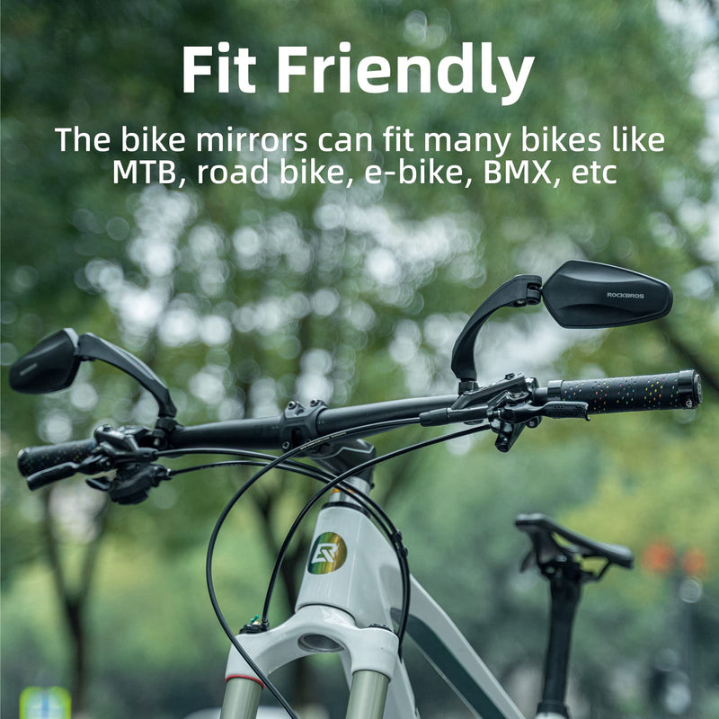 Load image into Gallery viewer, ROCKBROS Bike Handlebar Rear View Mirror with HD Anti-Glare Glass
