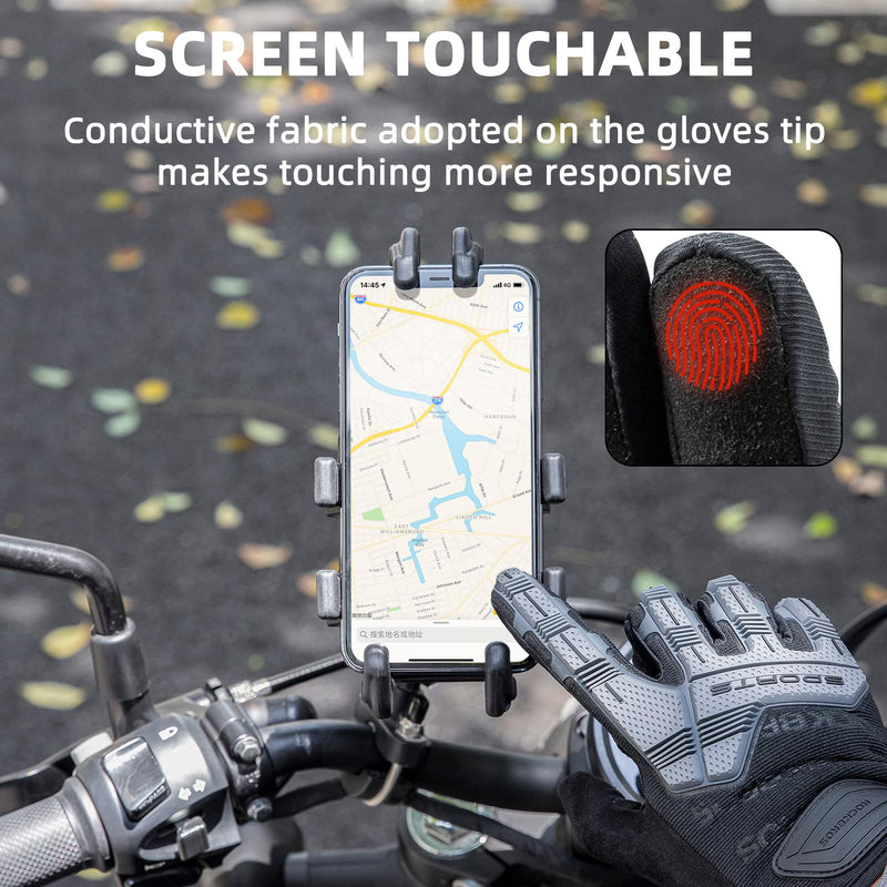 Load image into Gallery viewer, ROCKBROS Winter Touchscreen Motorcycle Gloves with Palm Padding &amp; Knuckle Protection
