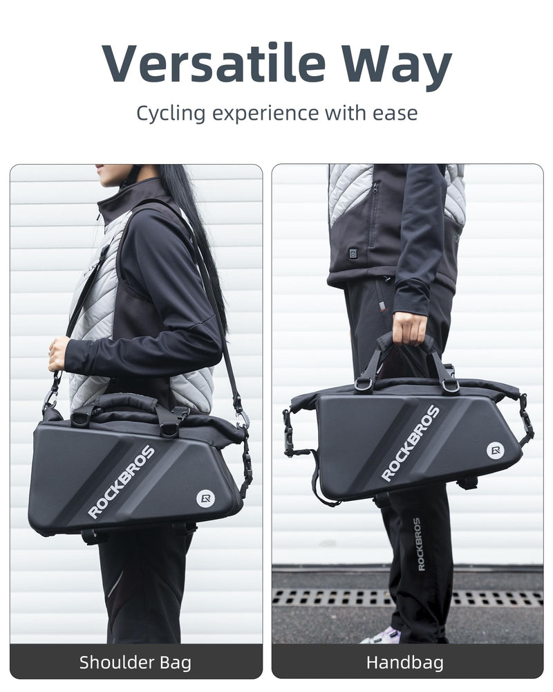 Load image into Gallery viewer, ROCKBROS Bike Trunk Bag Top Expandable Rear Rack Bag, EVA Hard Shell
