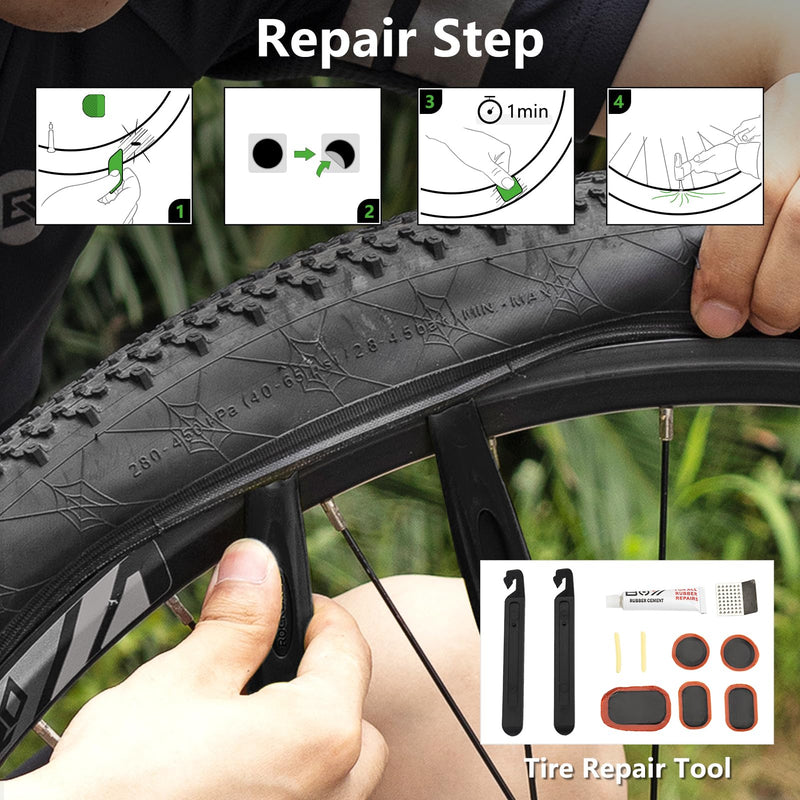 Load image into Gallery viewer, ROCKBROS Bike Tool Kit with Tire Pump, Multi-Function Tool, Patches, Portable Repair Bag

