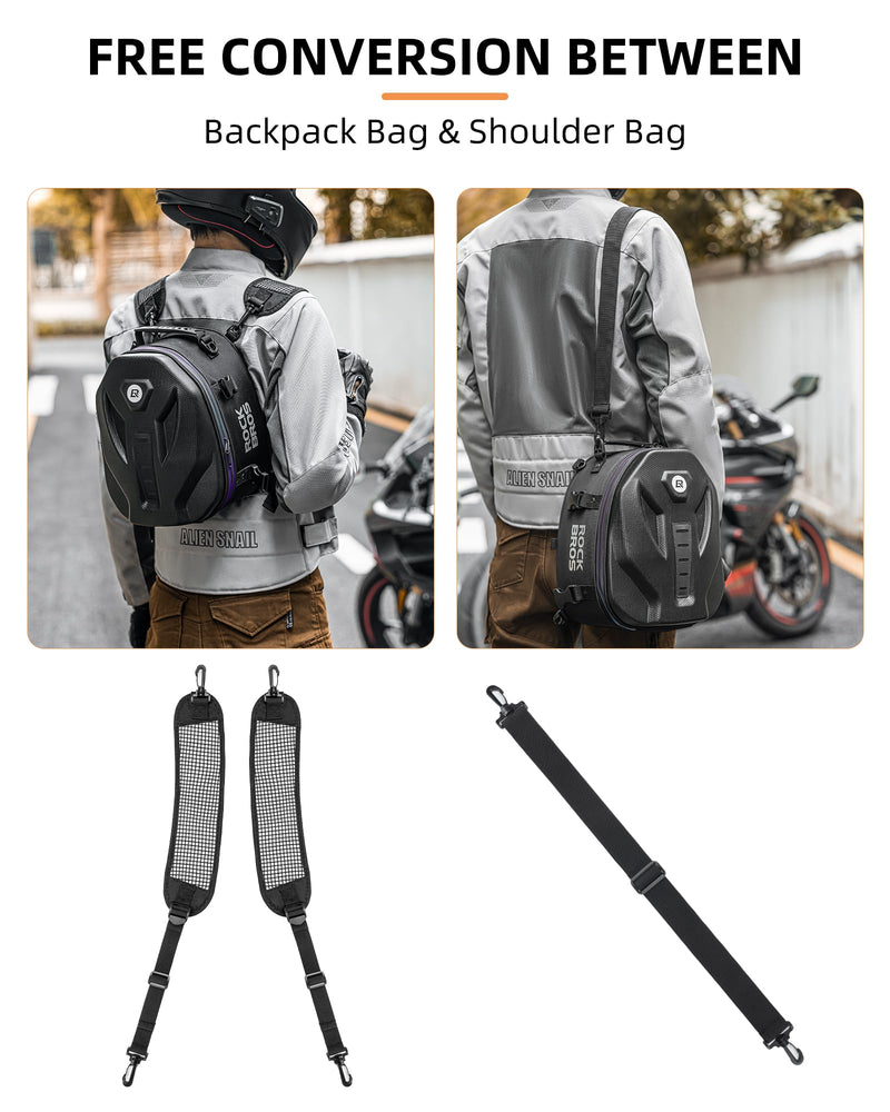 Load image into Gallery viewer, ROCKBROS Waterproof Tail Motorcycle Tail Rear Seat Bag 12.5L Storage Backpacks Hard Shell
