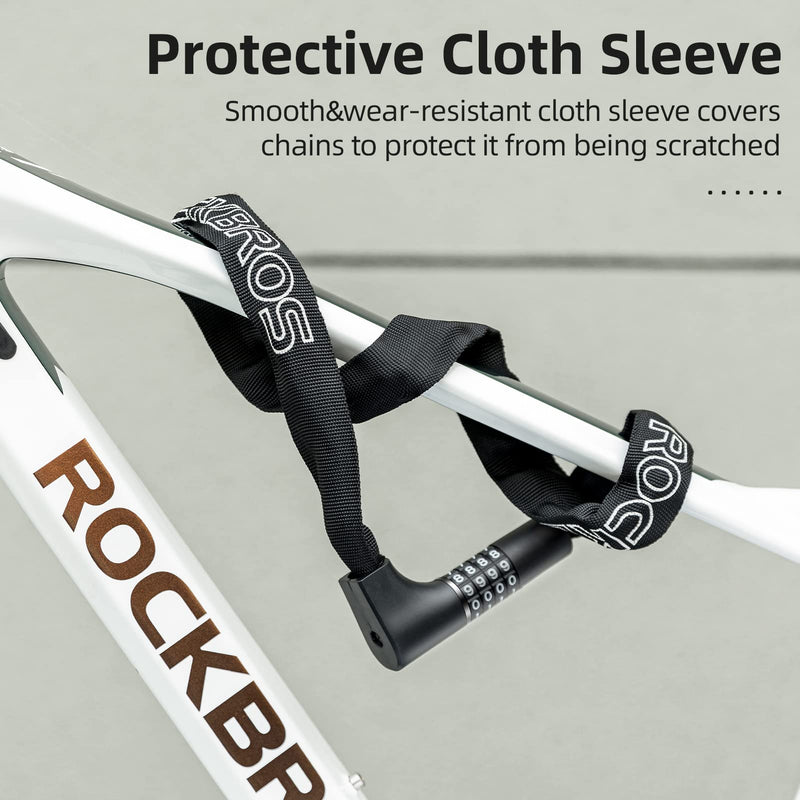 Load image into Gallery viewer, ROCKBROS 3.2FT Heavy Duty Bike Chain Lock Anti-Theft Security Lock Resettable Combination 2 Keys

