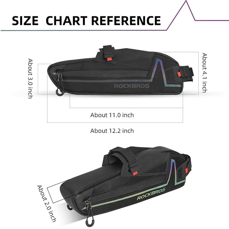 Load image into Gallery viewer, ROCKBROS Water Resistant Bike Triangle Frame Bag, Colorful Reflective 1.5L
