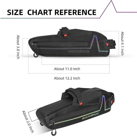 ROCKBROS Water Resistant Bike Triangle Frame Bag, Colorful Reflective 1.5L
