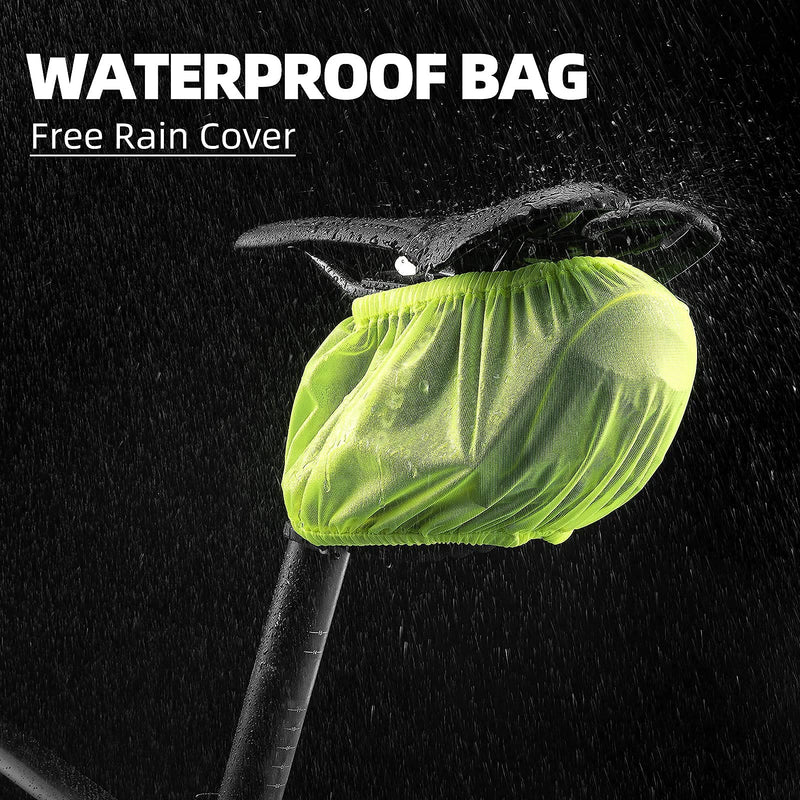 Load image into Gallery viewer, ROCKBROS Bike Seat Bag with LED Light, Waterproof, 3D Shell, and Rain Cover
