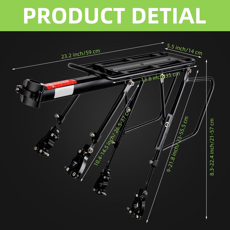 Load image into Gallery viewer, ROCKBROS Quick Release Rear Bike Cargo Rack, 55LB Capacity for 26”-29” MTB  E-Bikes
