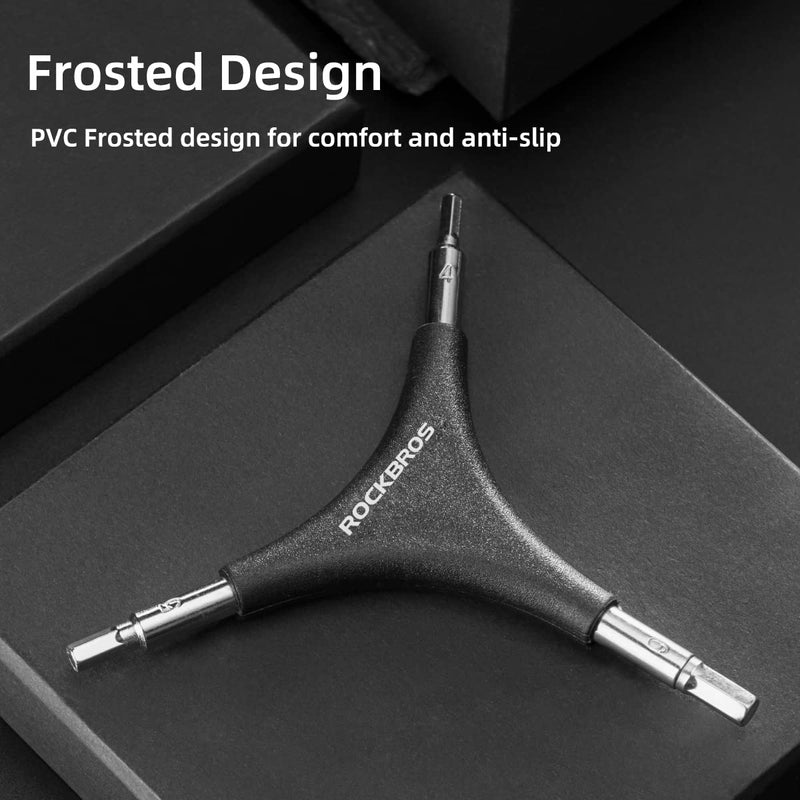 Load image into Gallery viewer, ROCKBROS 3-in-1 Allen Hex Wrench Set, 4/5/6mm Sizes, Black Silver, Steel and PVC
