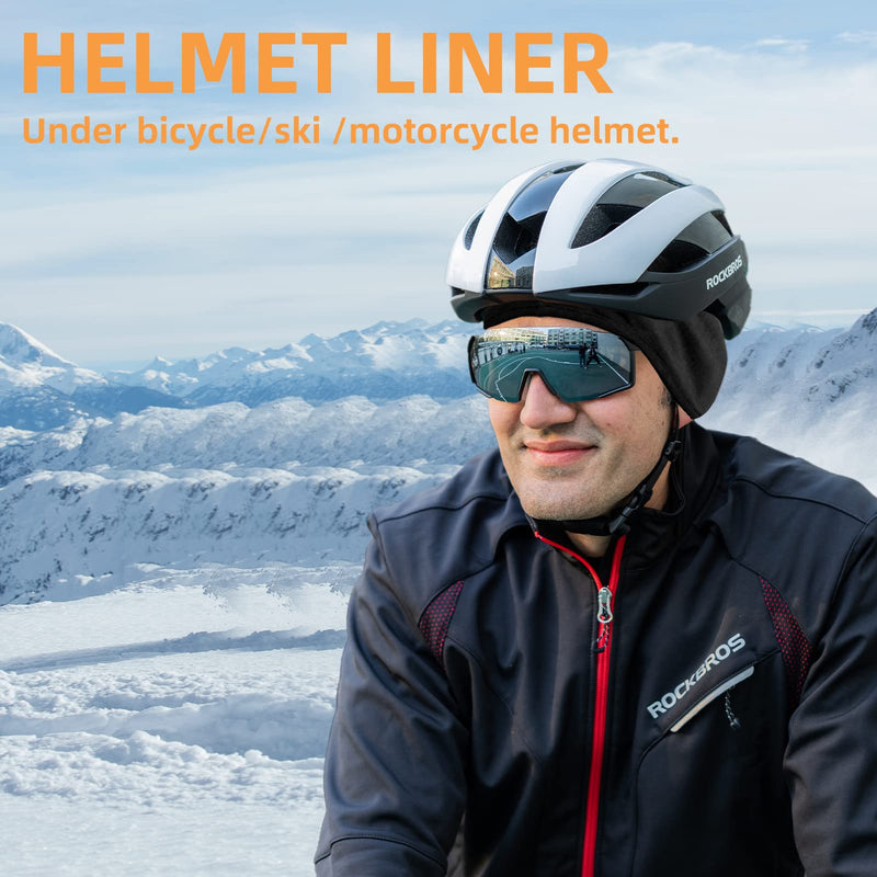 Load image into Gallery viewer, ROCKBROS Skull Cap Men's Winter Cycling Cap Windproof Warm Fleece Thermal Hat Helmet Liner Caps Black for Hiking Skiing Riding
