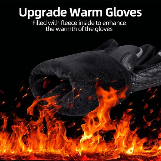 ROCKBROS Winter Gloves for Men Full Finger Touchscreen Cycling Gloves for Hiking Motorcycle
