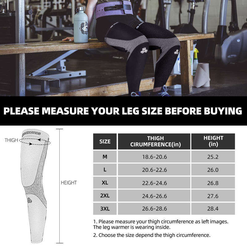 Load image into Gallery viewer, ROCKBROS Thermal Fleece Cycling Running Leg Warmers, Non-Slip Long Leg Sleeves for Winter
