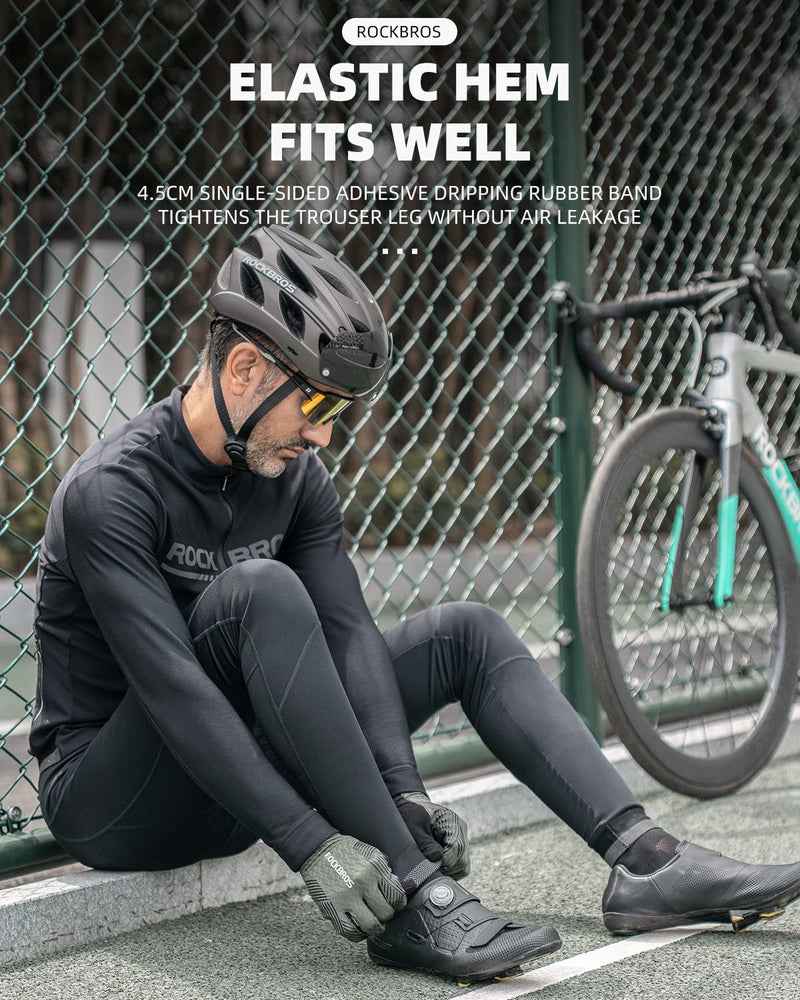 Load image into Gallery viewer, ROCKBROS Men’s Winter Cycling Pants 4D padded, windproof fleece, thermal bike leggings for outdoor riding
