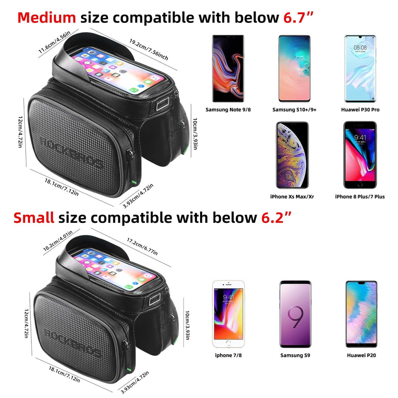 Load image into Gallery viewer, ROCKBROS Waterproof Bike Top Tube Bag - Phone Bag for 6.2” &amp; Under
