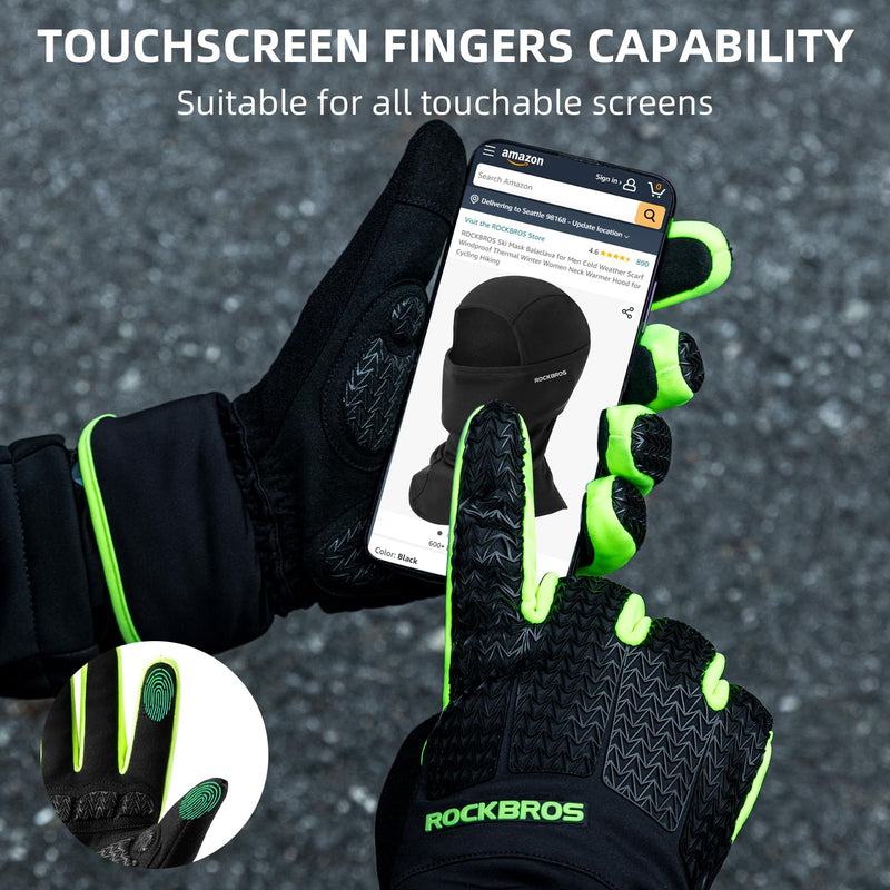 Load image into Gallery viewer, ROCKBROS Winter Cycling Gloves, Windproof Thermal Touchscreen Gloves for Men  Women
