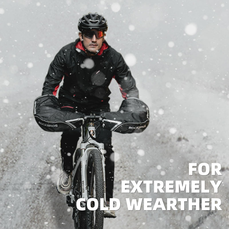 Load image into Gallery viewer, ROCKBROS Winter Handlebar Mittens - Extreme Cold Weather MTB Fat Bike Pogies
