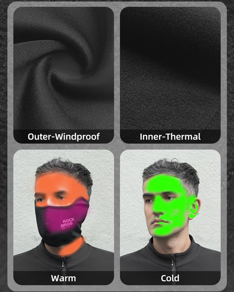 Load image into Gallery viewer, ROCKBROS Half Balaclava Mask Winter Thermal Half Mask Black Beige
