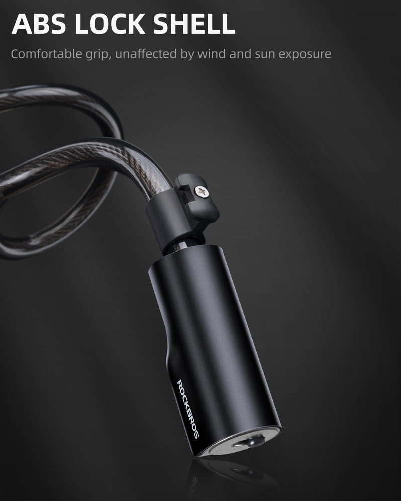 Load image into Gallery viewer, ROCKRBOS Bike Cable Lock with Key, ABS Lock Shell, 2 Keys &amp; 1 Mount Bracket
