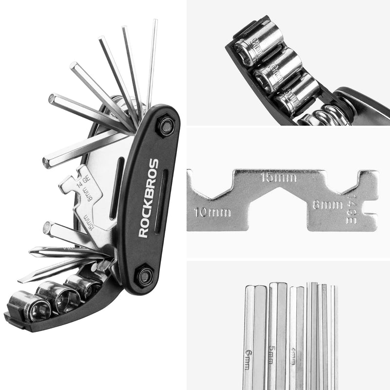 Load image into Gallery viewer, ROCKBROS Bike Foldable Repair Kit 16-in-1 Multi-Function Portable Allen Wrench and Tire Lever
