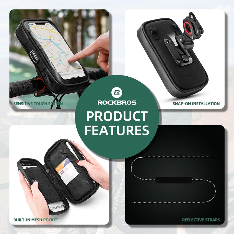 Load image into Gallery viewer, ROCKBROS Bike Phone Mount Bag 270°Rotatable Quick Release Bike Phone Holder Handlebar Bag
