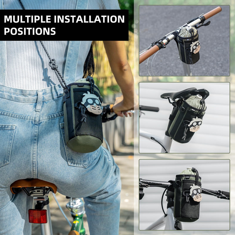 Load image into Gallery viewer, ROCKBROS Bike Water Bottle Holder with Mesh Pockets for Kids Adults
