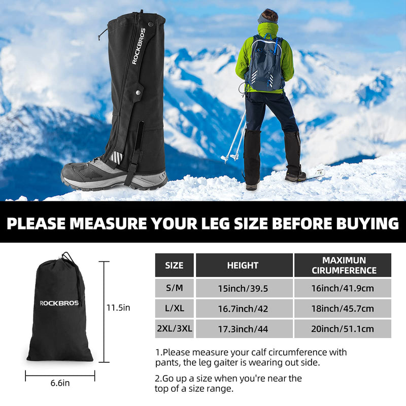 Load image into Gallery viewer, ROCKBROS Snow Boot Leg Gaiters, Waterproof Hiking Gaiters for Winter Sports and Snow Shoes
