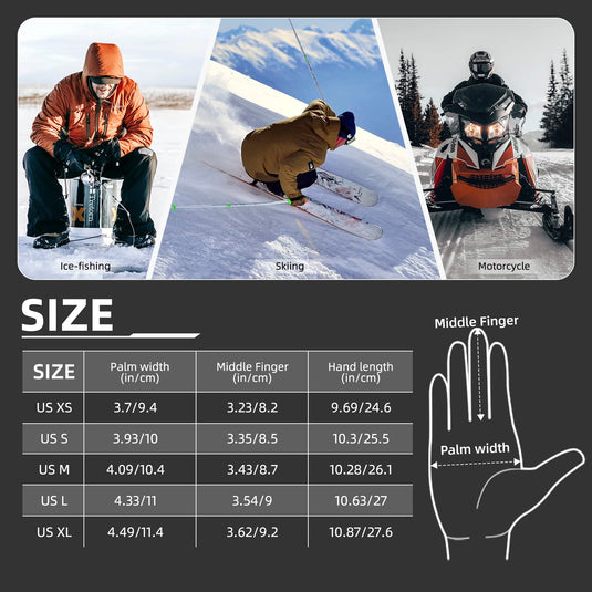 ROCKBROS Winter Thermal Cycling Warm Windproof Anti-Slip Gloves Touchscreen for Men Women