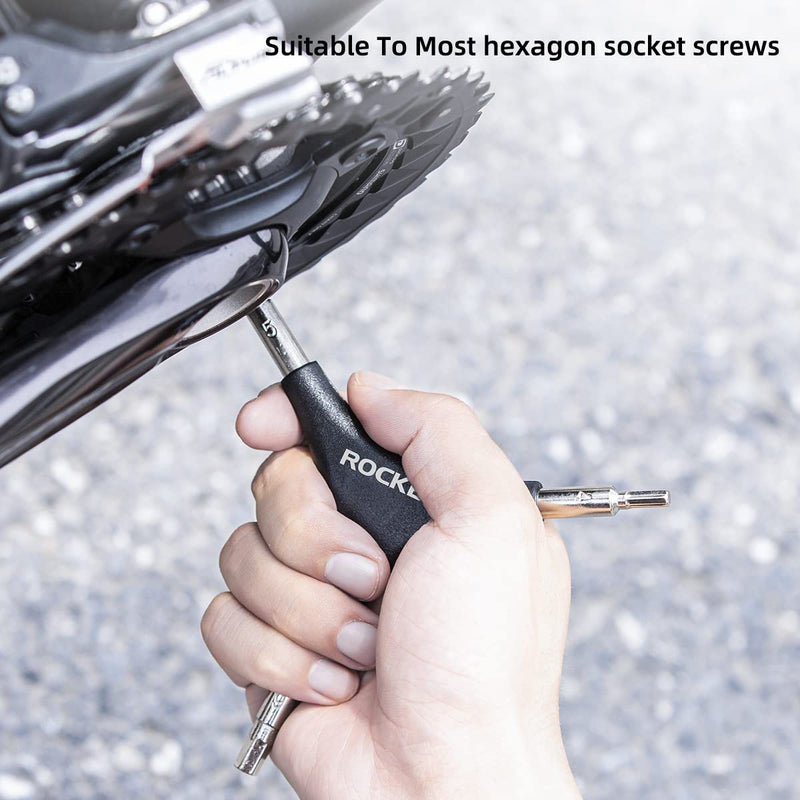 Load image into Gallery viewer, ROCKBROS 3-in-1 Allen Hex Wrench Set, 4/5/6mm Sizes, Black Silver, Steel and PVC
