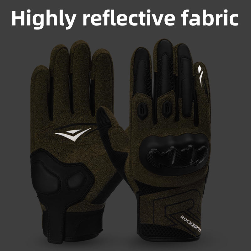 Load image into Gallery viewer, ROCKBROS Touchscreen Motorcycle Gloves, Full Finger Gear with Hard Carbon Fiber Shell
