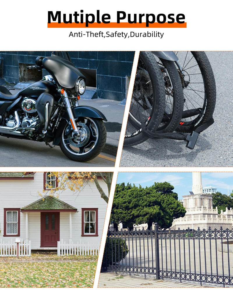 Load image into Gallery viewer, ROCKBROS 8mm Heavy Duty Anti-Theft Bike Chain Lock with Key - 3 Feet Long
